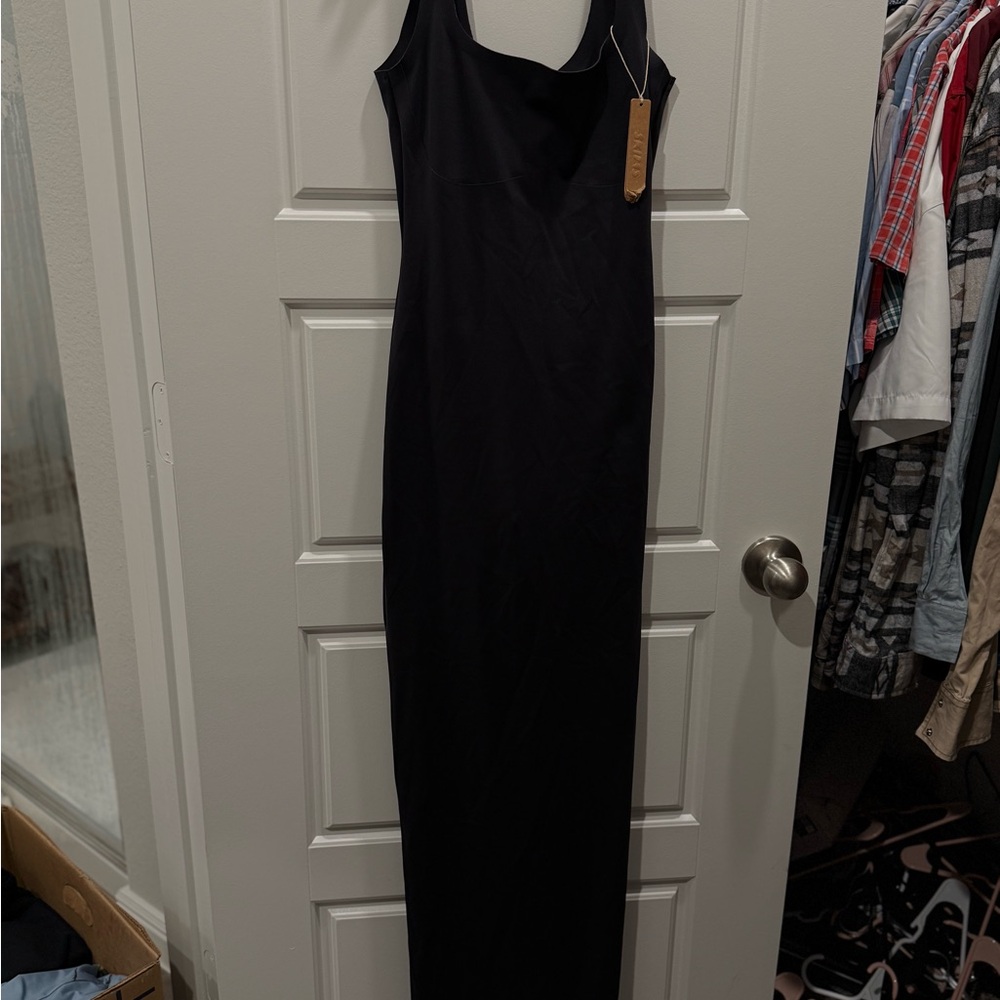 SKIMS Sleek Black Maxi Dress